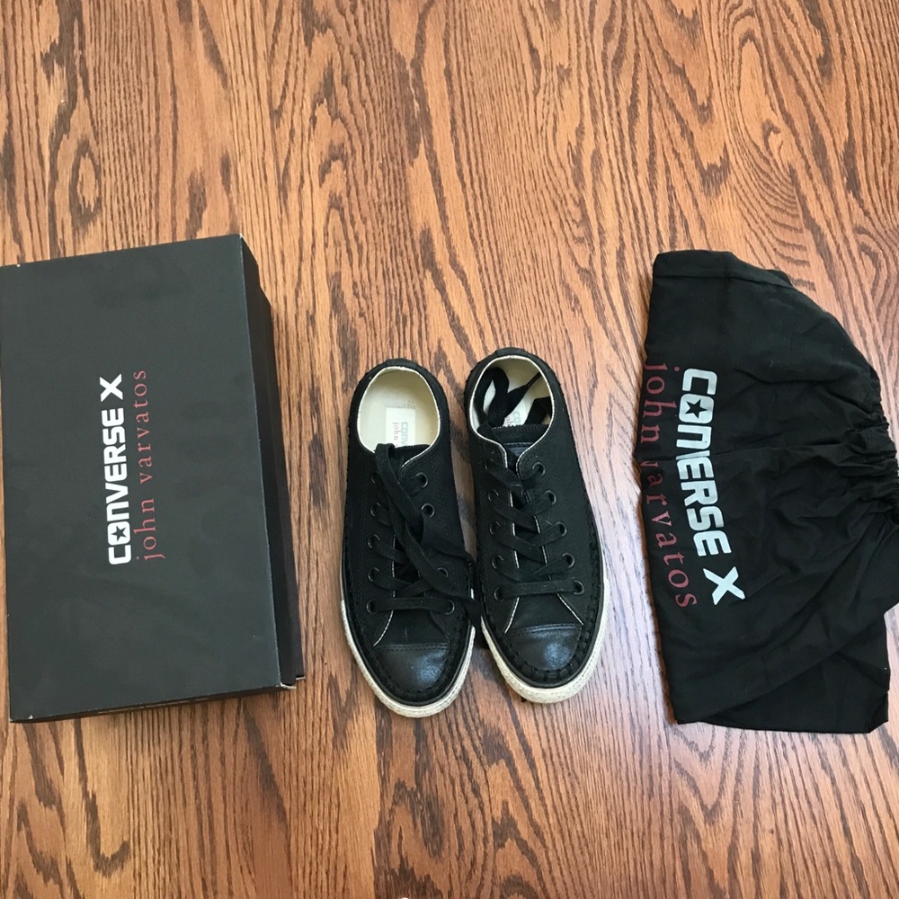 Converse all stars x John Varvatos black leather
